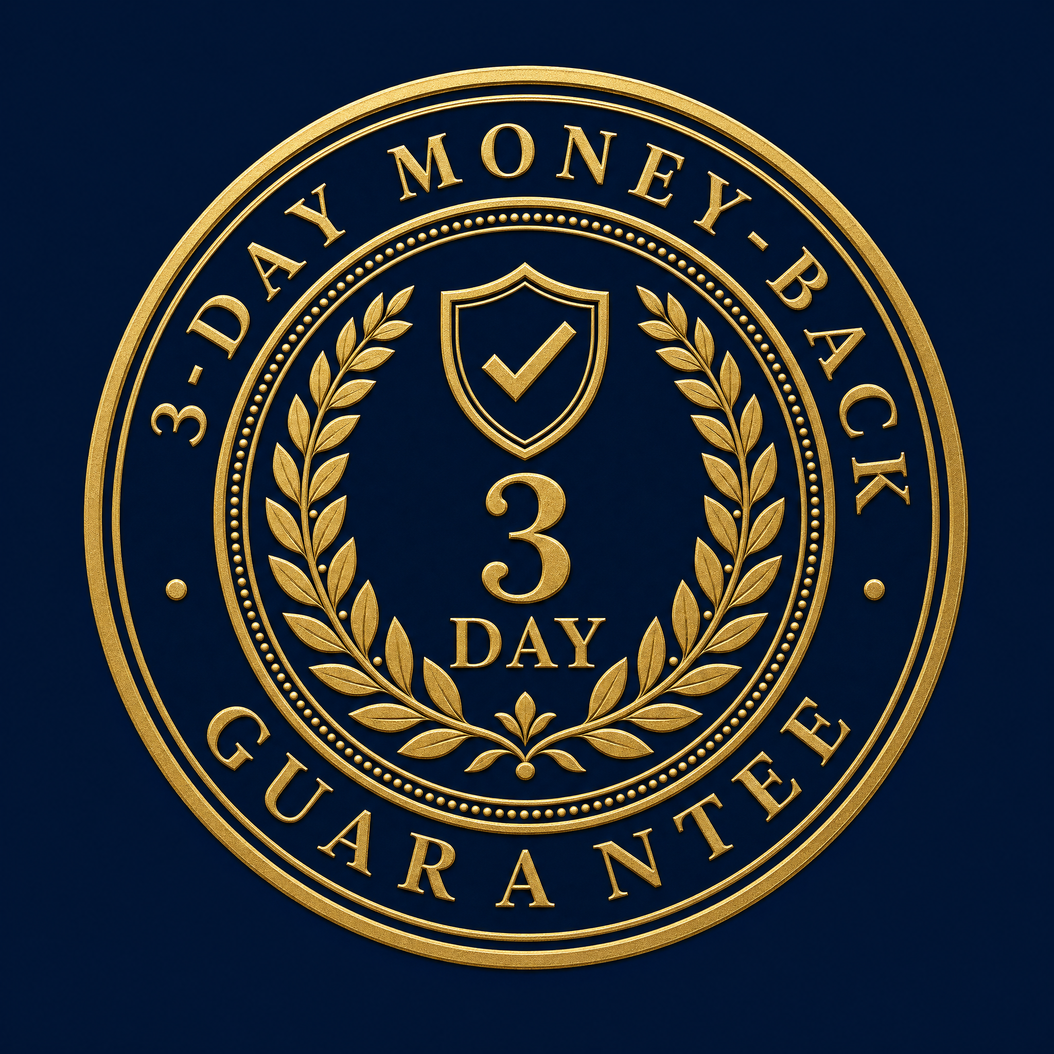 3-day money-back guarantee seal